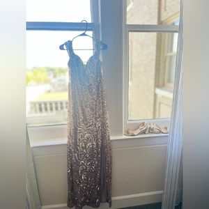 Gold sequin long dress